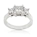 14k White Gold and 2.00ctw EGL Certified 3-Stone Princess Diamond Ring (H/VS)