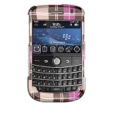 RIM Blackberry Bold 9000 Pink Check Design Snap-On Case Cover (No Belt Clip)