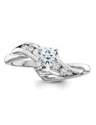 14k White Gold Peg Set Diamond Engagement Ring Semi-Mounting, No Center Stone Included