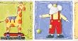 White Little Bear Squares Wallpaper Border