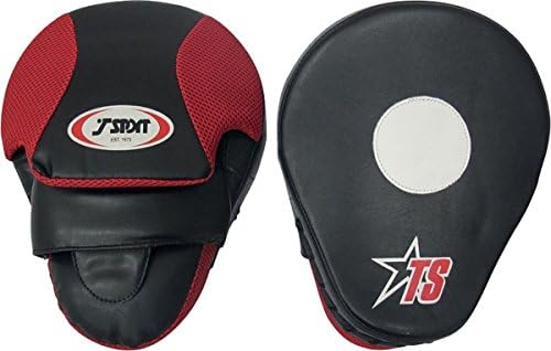 T-sport Kick Boxing Punch Training Jab Pads Curved Focus Mitts 10" Black/red