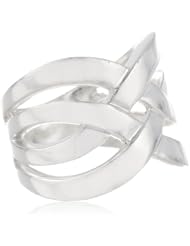 Silvertone Wide Criss-Cross Ring