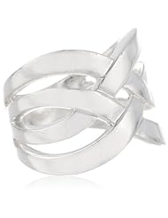 Silvertone Wide Criss-Cross Ring
