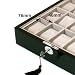 Watch Box Storage for 20 Watches Black Lacquer Finish Inlaid Top Tech Swiss