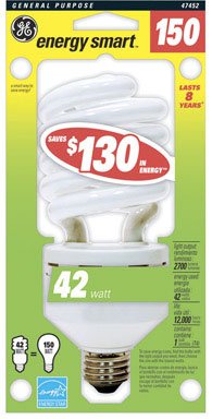GE 47452 42 Watt (150 Watt equivalent) Energy Smart Soft White Spiral T4 Light Bulb