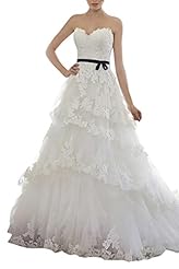 Satin/Tulle Lace  Dress With a Sash 