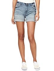Indigo Collection Cotton Rich Lace Denim Shorts