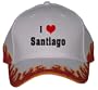 I Love/Heart Santiago Orange Flame Hat / Baseball Cap