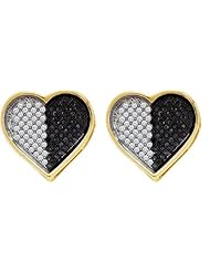10KT Yellow Gold 0.50 CTW Diamond HEART Earring