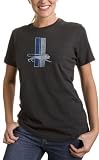 Detroit Lions -Black- Women's Slim Fit Super Soft Throwback Logo T-Shirt