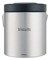 Brabantia Biscuit Barrel Matt Steel with Matt Black Lid