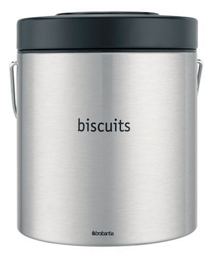 Brabantia Biscuit Barrel Matt Steel with Matt Black Lid