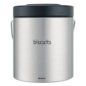 Brabantia 333941 3-1 2-Liter Biscuit Barrel, Matte Steel by Brabanita