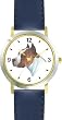 Pit Bull JP Dog - WATCHBUDDY&reg; DELUXE TWO-TONE THEME WATCH - Arabic Numbers - Blue Leather Strap-Children's Size-Small ( Boy's Size & Girl's Size )