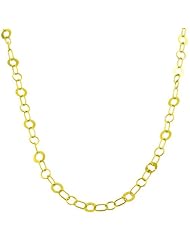 18 Karat Yellow Gold over Sterling Silver Fancy Link Necklace (30 Inch)
