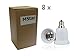 8 Pack E12 to E26 / E27 Adapter - Converts Chandelier Socket (E12) to Medium Socket (E26/E27)