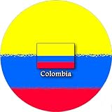Pack of 12 6cm Square Stickers Colombia Flag