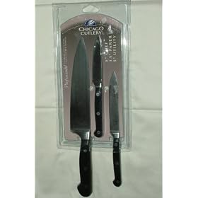 Click here to buy Chicago Cutlery Professional 3 Knife Set: Chef, Utility and Parer by Chicago Cutlery.