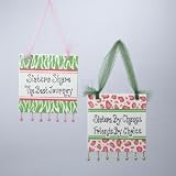 4 5X5 WOODEN SISTERS PLAQUE, SET OF 2 ASSORTED: SISTERS SHARE THE BEST JOURNEY & SISTERS BY CHANCE, FRIENDS BY CHOICE 