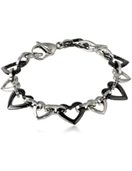 Stainless Steel and Ceramic Bracelet, 8"