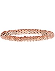 Rose Gold-color Sterling Silver Stretch Anti-Tarnish Mesh Bracelet AWSS-75-006