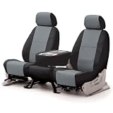 COVERKING CSCQ13MB7002 CUSTOM SEAT COVER (1 ROW) PREMIUM LEATHERETTE LIGHT GRAY BLACK... by Coverking