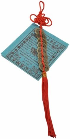 Red String Endless Knot Eight Chinese Feng Shui Coins Tassel, Good for Wealth, Love and Health, #2
