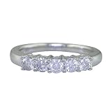 0.65 CT 5 Stone Diamond Ring 14K White Gold