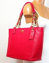 Hot Sale Coach Madison Leather Zip Tote Handbag 20466 Punch Pink