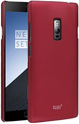 Hard Shell Slim Sandstone Back Cover Case & Screen Protector for Oneplus Two 2 (Wine Red)