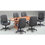 Oval Conference Table and Six Chairs Set by OFM Seating - OFG-CT0035