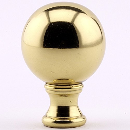1 Inch Diameter Ball Lamp Finial (Polished Brass) 1.75 Inches High Home