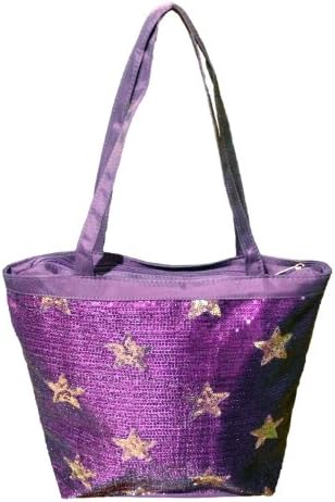 Dance Bag-Solid Sequin Front With Stars Tote