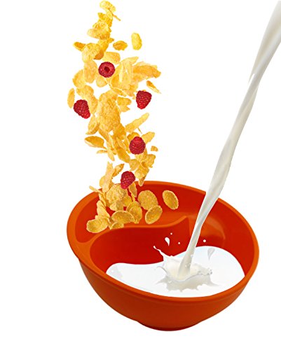 Obol - The Original Never Soggy Cereal Bowl / With The Spiral Slide Design 'n Grip - Lg Orange