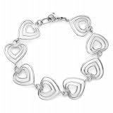 Bridge Jewelry Sterling Silver Open Heart Bracelet - Silver