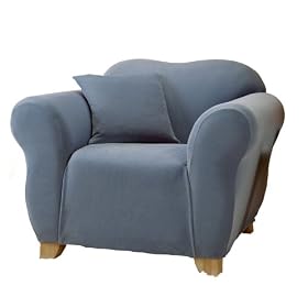 Stretch Piqué Chair Slipcover - Federal Blue by -