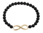 Black with Gold Infinity Beaded Stret...