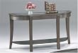 Cappuccino Finish Ribbed Apron Sofa Table with Glass Top By Coaster Furniture