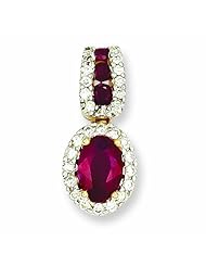 1.4 Carat 14K Gold Diamond & Ruby Pendant