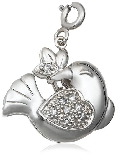 Sterling Silver Diamond Dove Charm