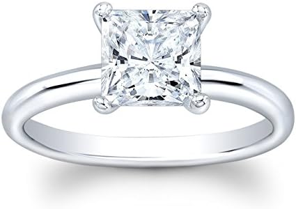 Women's 14k white gold 2 ct Princess Cut White Sapphire engagement ring
