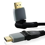 Ivuna Flex **LATEST** 1M HDMI Flexible Cable **Adjustable Swivel & Rotating 24K Gold** w/Ethernet (Latest Version up to 1.4a 15.2Gbps) 1080P, PS3, XBOX 360, DVD, Blu-ray, VIRGIN BOX, FULL HD LCD, PLASMA & LED TV's, 3D TV Lead, SKY HD+, 1 Meterby Cablesson