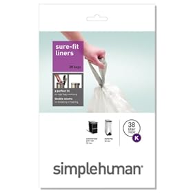 simplehuman Trash Can Liner K, 38 Liters/10 Gallons, 20-Count Boxes (Pack of 2)