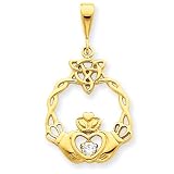 14k CZ Claddagh Pendant