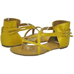 Buy All New Qupid Lana-65 Yellow Women Flat Sandal