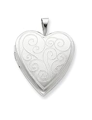 Sterling Silver 20mm Swirl Design Heart Locket