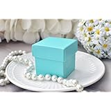 Mini Square 2x2x2 Wedding Bridal Shower Favor Box with Lid (10 Count)- Robin Egg Blue