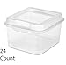 Sterilite FlipTop, Stackable Small Storage Bin with Hinging Lid, Plastic Container to Organize Desk at Home, Office, Clear, 24-Pack