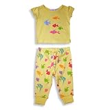 B.T. Kids - Infant Baby Girls Short Sleeved Cotton Pajama Set, Yellow