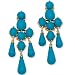 Gold Plated Faux Turquoise Chandelier Post Earrings by Cheryl M